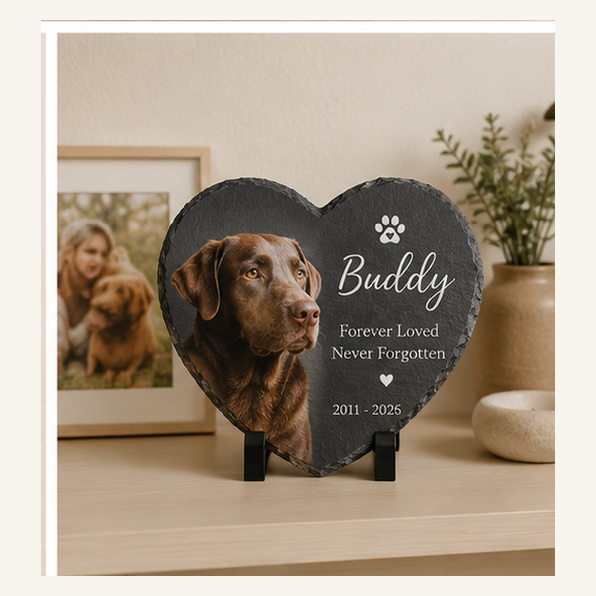 Personalised Pet Memorial Heart Slate