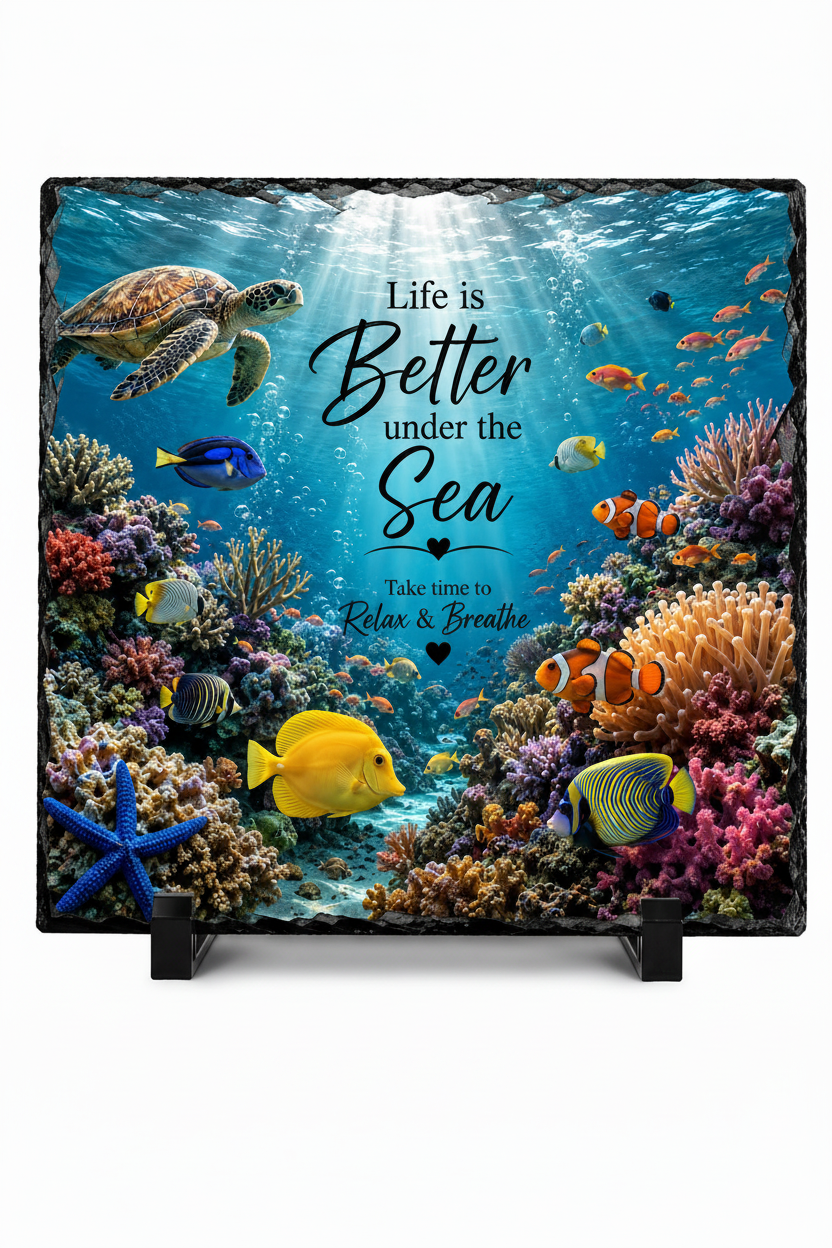 Life is Better under the Sea Slate Plaque | Ocean Themed Gift