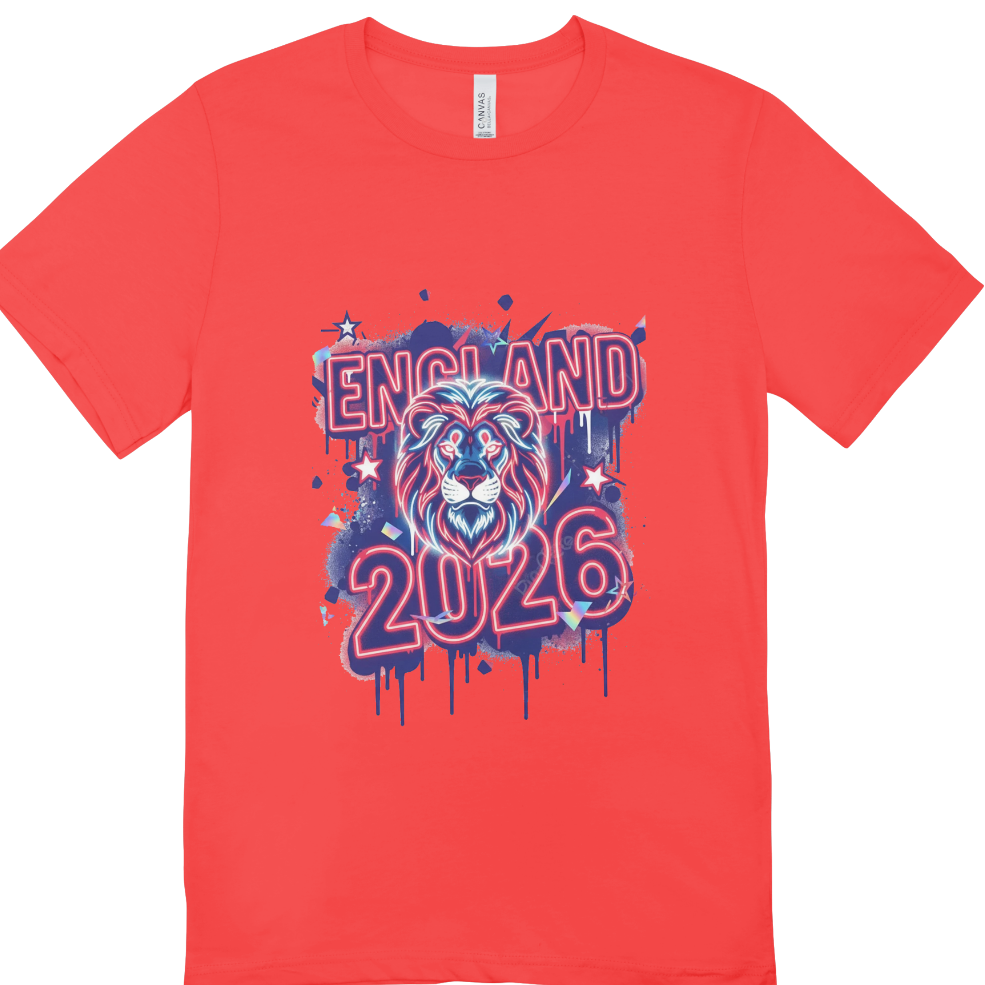 England 2026 Neon Lion T-Shirt | World Cup Fan Tee | Streetwear Graphic Shirt