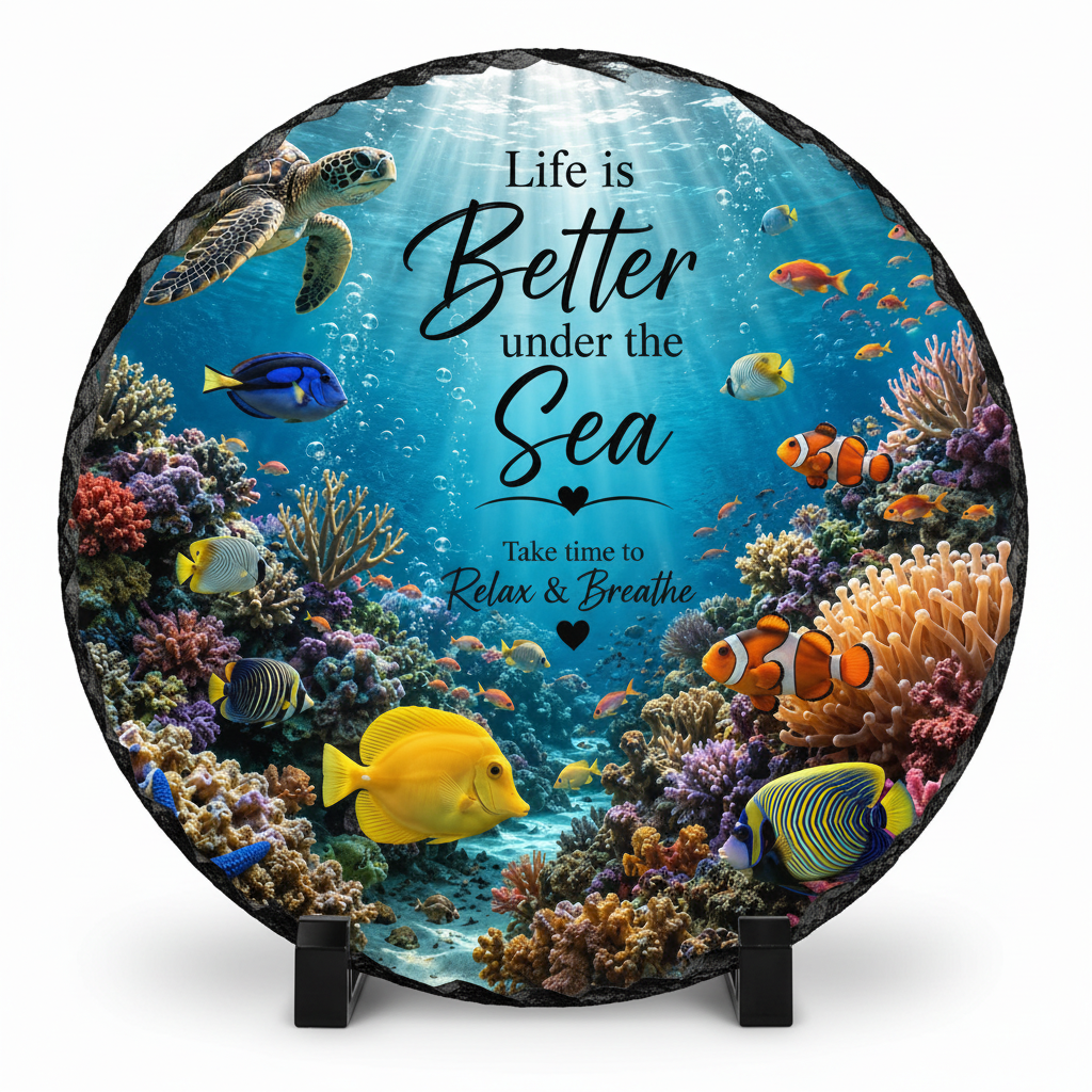 Life is Better under the Sea Slate Plaque | Ocean Themed Gift