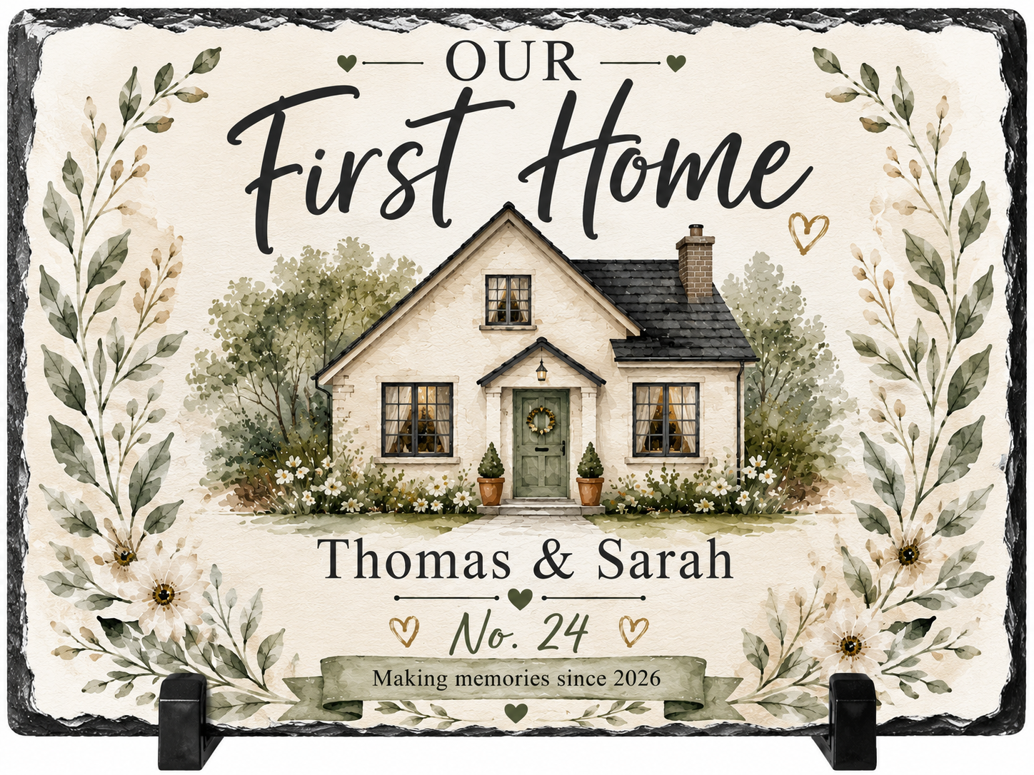 Personalised Our First Home Slate Plaque | New Home Gift