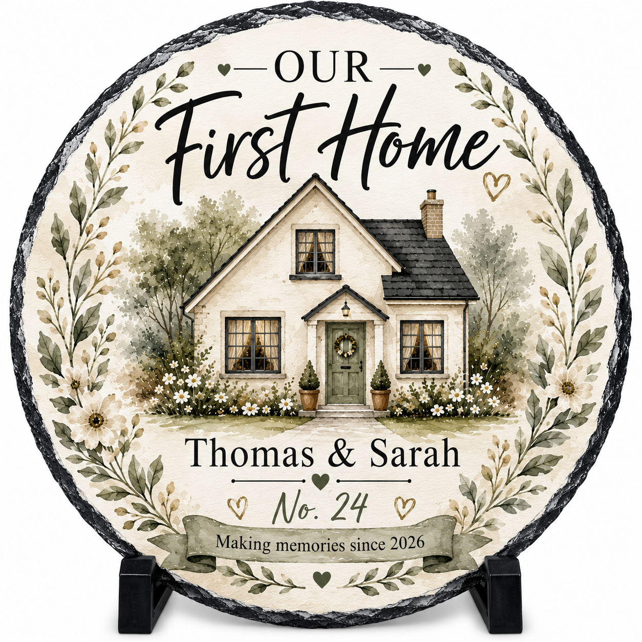 Personalised Our First Home Slate Plaque | New Home Gift