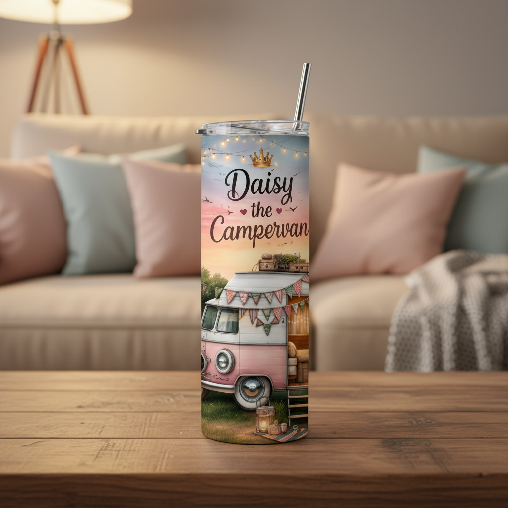Personalised Camping Tumbler – Add Name, Caravan or Campervan | 20oz