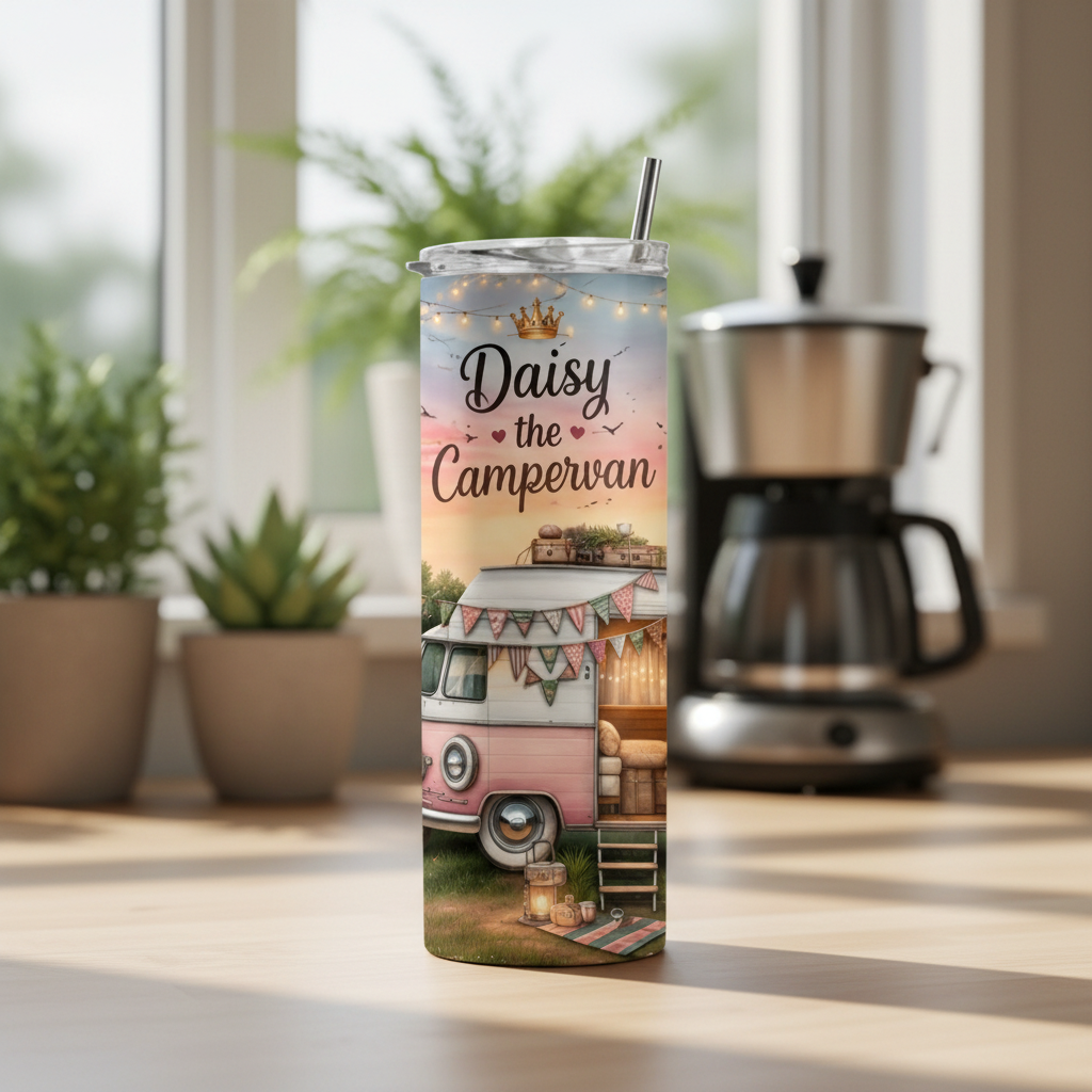 Personalised Camping Tumbler – Add Name, Caravan or Campervan | 20oz