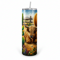 Highland Cow Cactus 20oz Skinny Tumbler with Straw